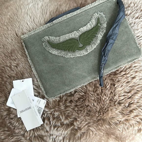 zadig & voltaire uma wings patch canvas clutch - Picture 4 of 9